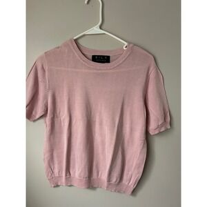 VTG SILX PETITES Pink Silk Short Sleeve Knit Top Women's Size SP Feminine Soft
